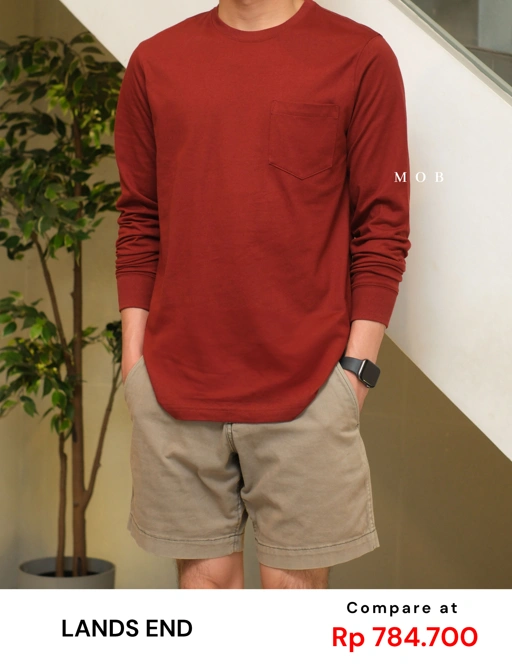 LELST01004 Pocket Super LS Tee Teracotta