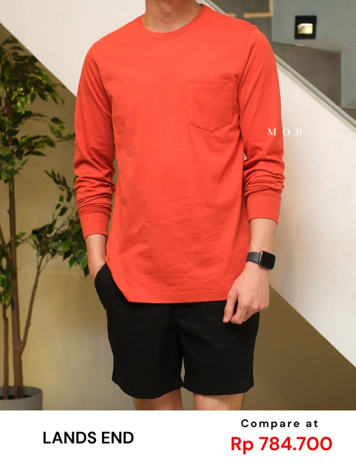 LELST01005 Pocket Super LS Tee Orange