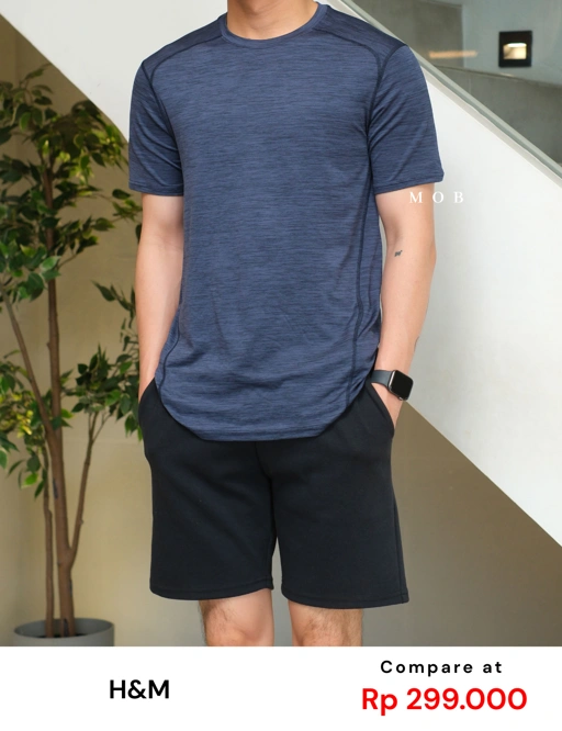 Image of HMSST03003B Muscle Fit DryMove SS Tee Navy Misty