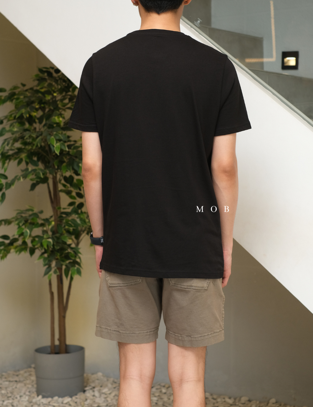 PMSST09012A Jumping Cat Box Script Logo SS Tee Black