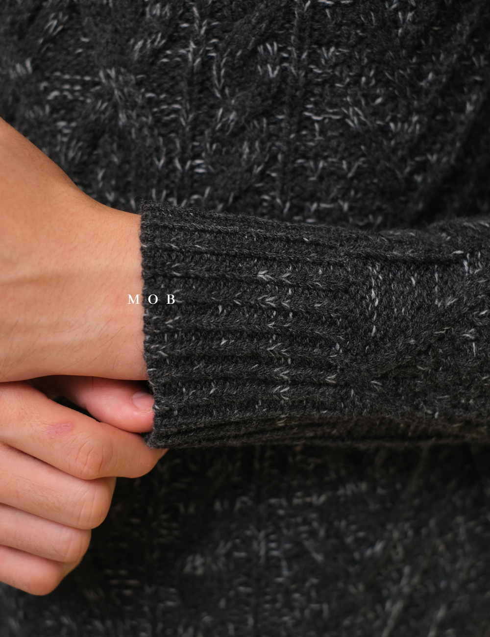 CHSSW01003 Cable Turtle Sweater Dark Grey (S ONLY)