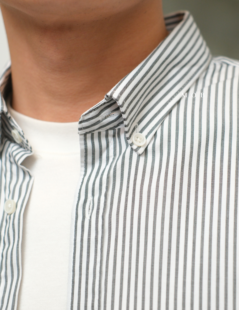 LFTLSS01002A Slim LS Shirt Grey Striped