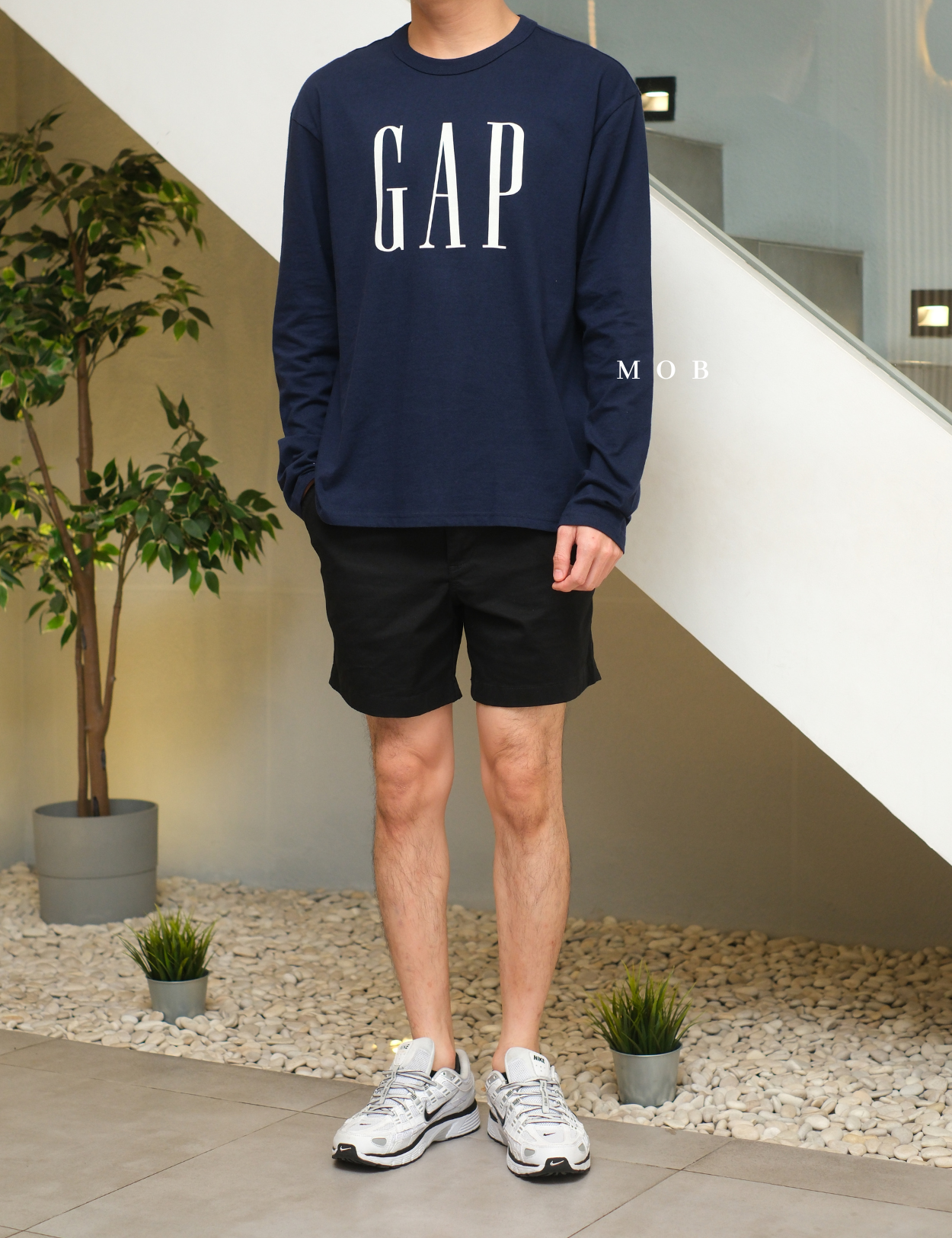 GPLST1111 Big Signature Logo LS Tee Navy