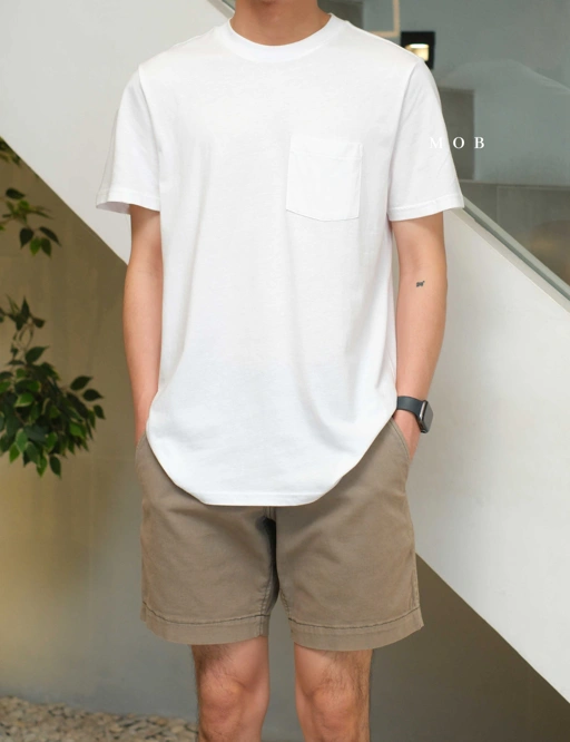 Image of GPSST2204B Basic Pocket SS Tee White