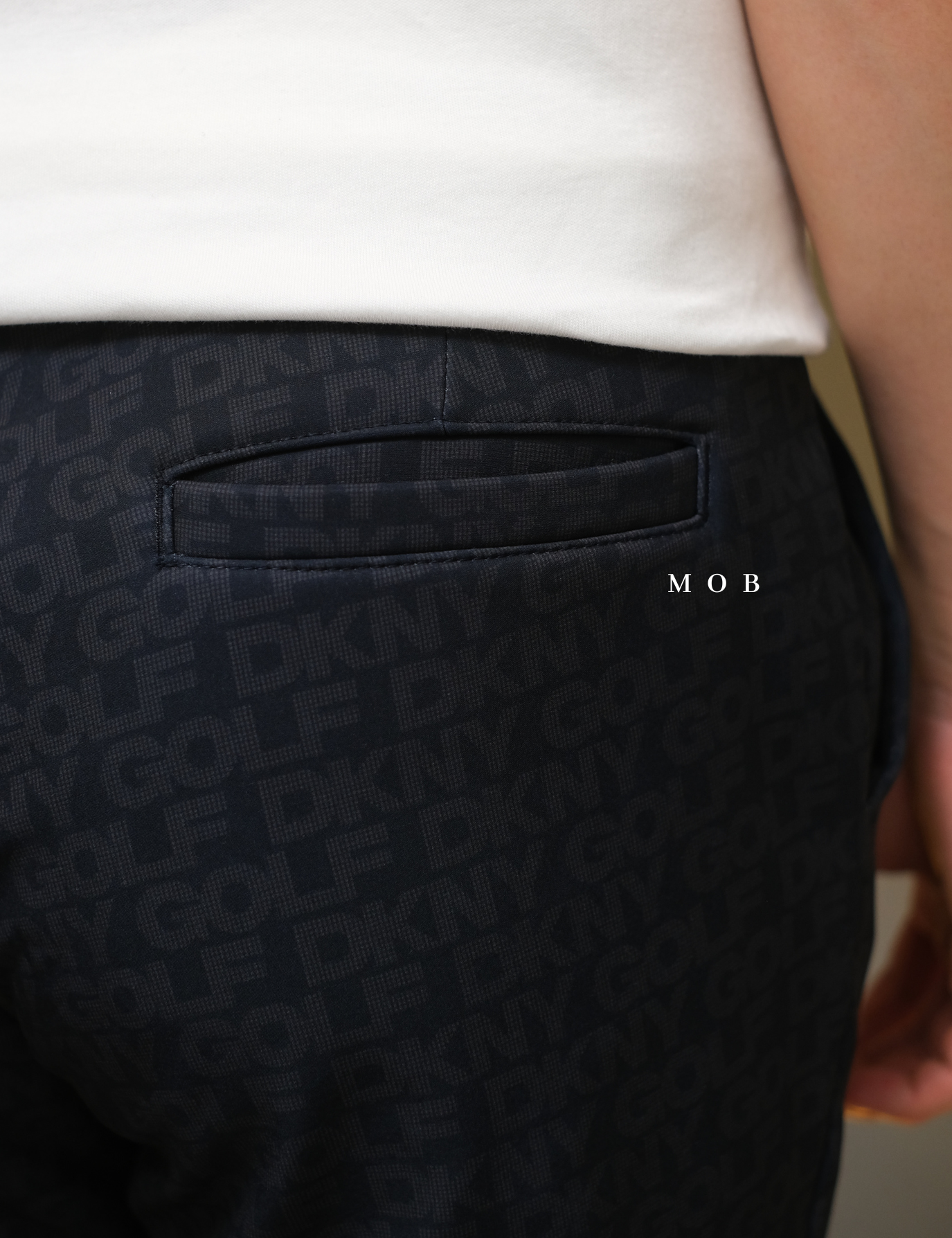 DKNYPT01002 Performance Banding Pants NAVY PATTERN