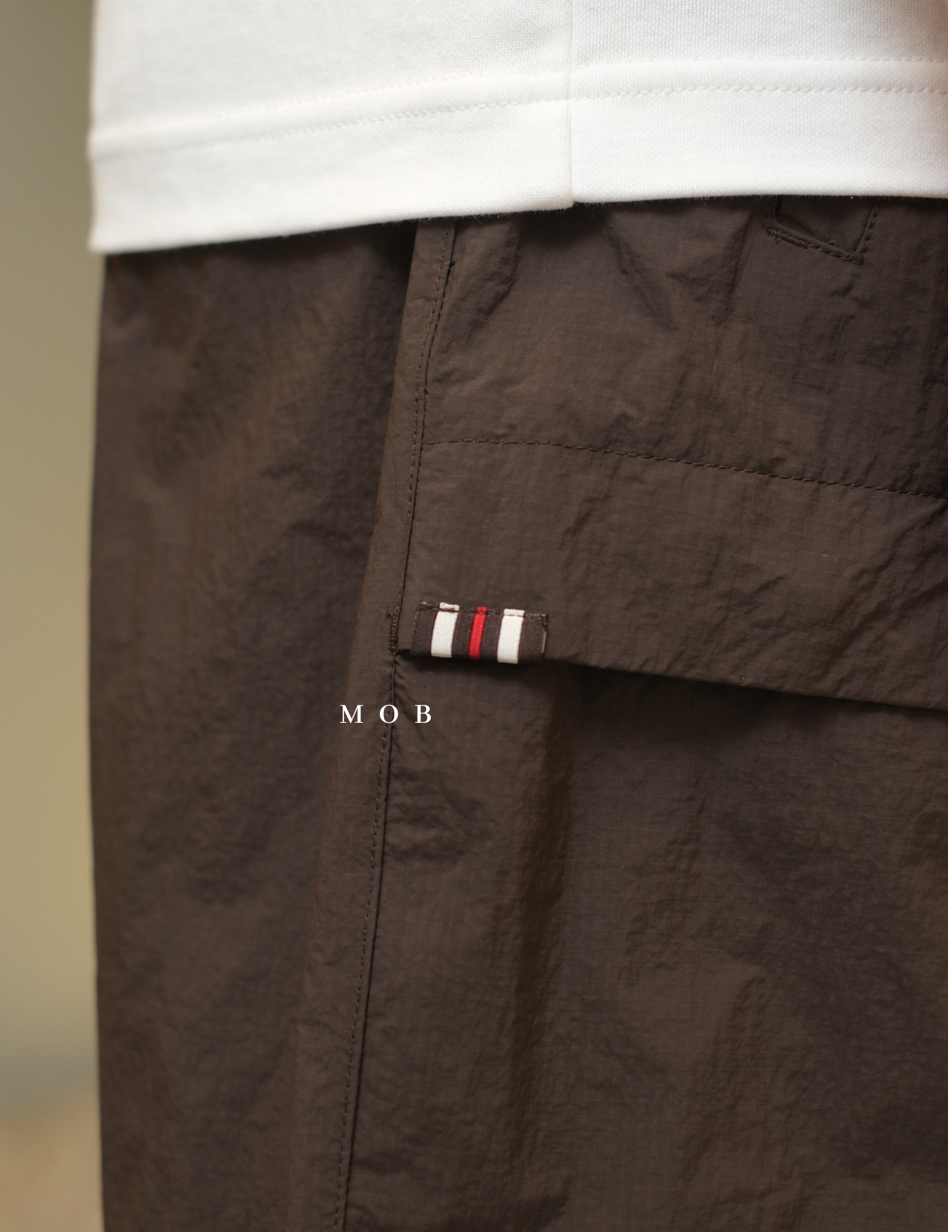 FLSR01001A Ripstop Cargo Crotch Shorts Dark Brown