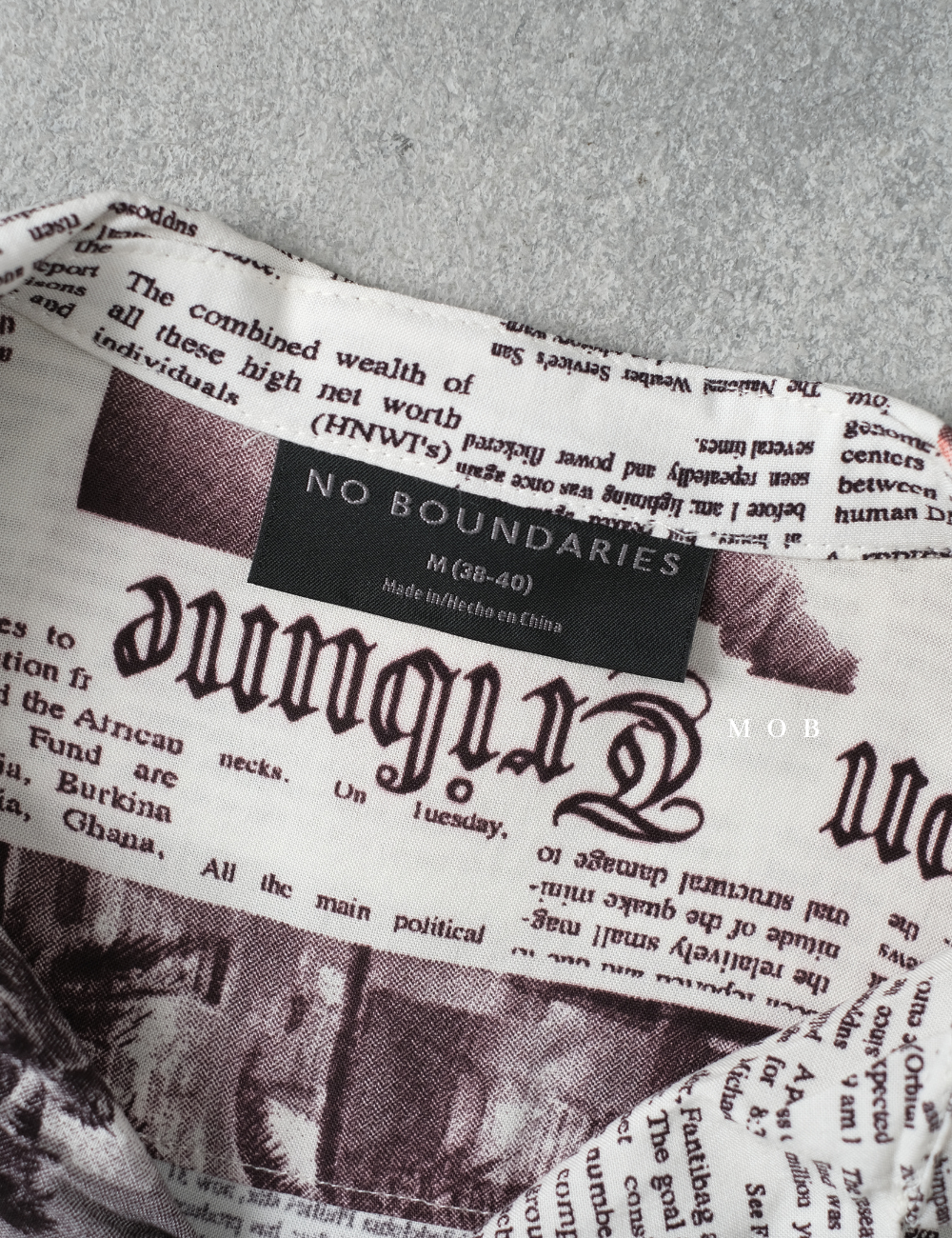 NBDSSS01002 White Newspaper Print SS Shirt