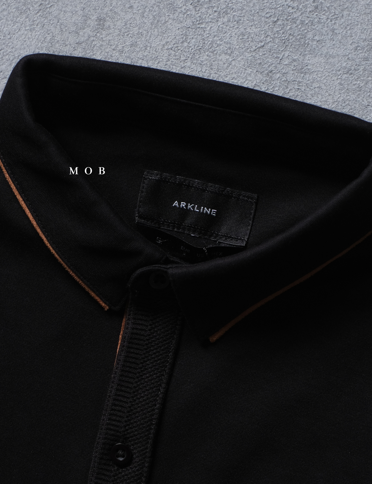ARK01SSP002 Gentle Polo Shirt Obsidian Black