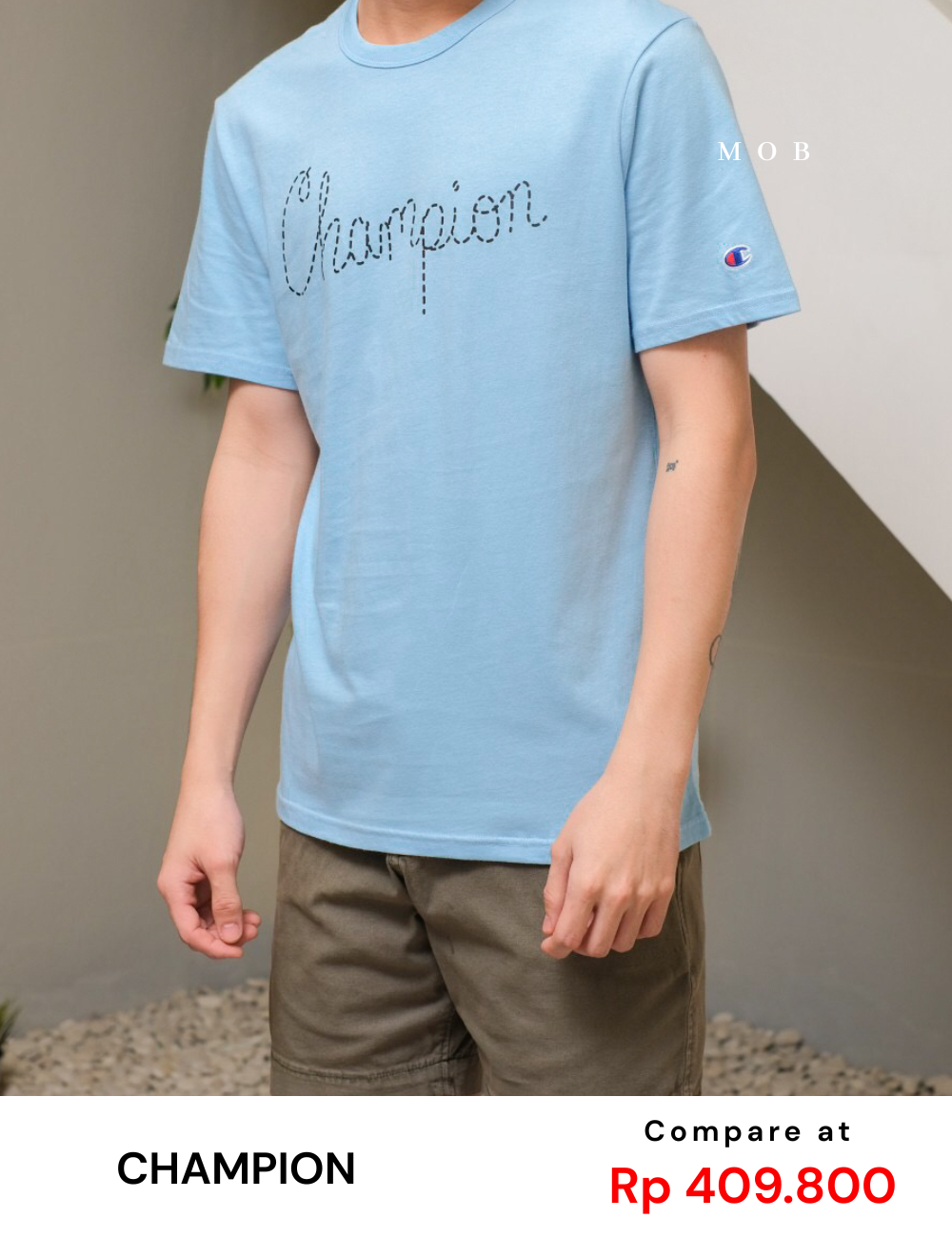 CHMPSST2112C Raised Ink Dotted SS Tee Skye Blue