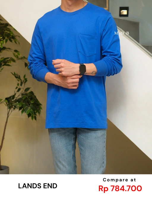 LELST01007 Pocket Super LS Tee Dark Blue  