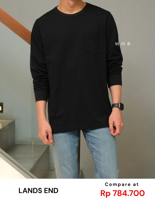 LELST01008 Pocket Super LS Tee Black