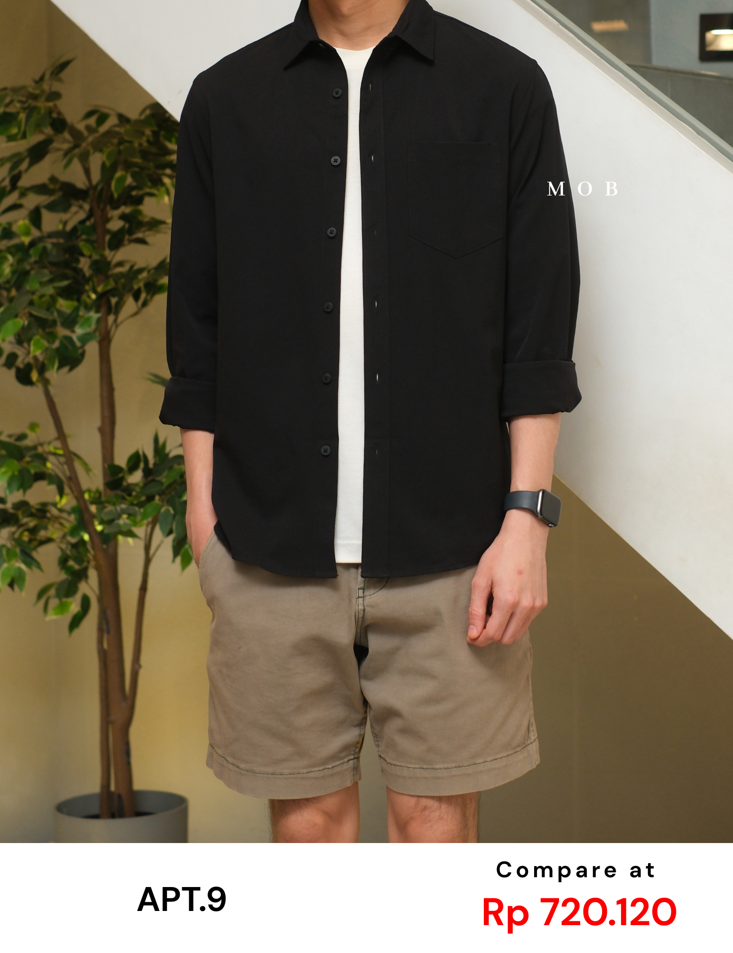 APTLSS01001A Slim Performance LS Shirt Black