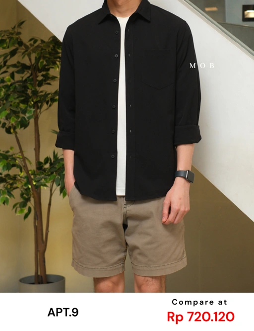 APTLSS01001A Slim Performance LS Shirt Black