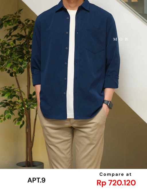 APTLSS01001B Slim Performance LS Shirt Navy