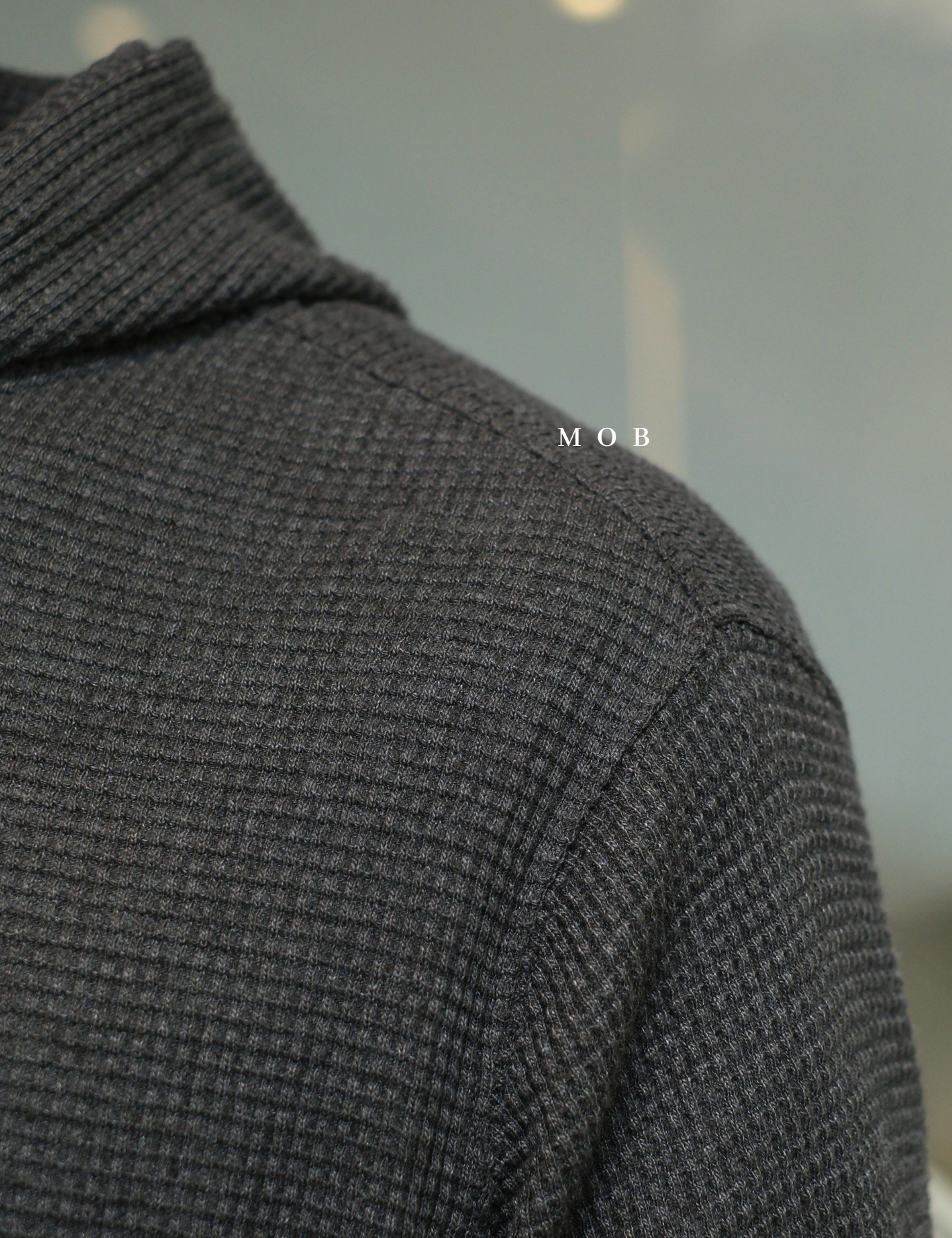 ONHOD08002 Waffle Pullover Hoodie Black Grey