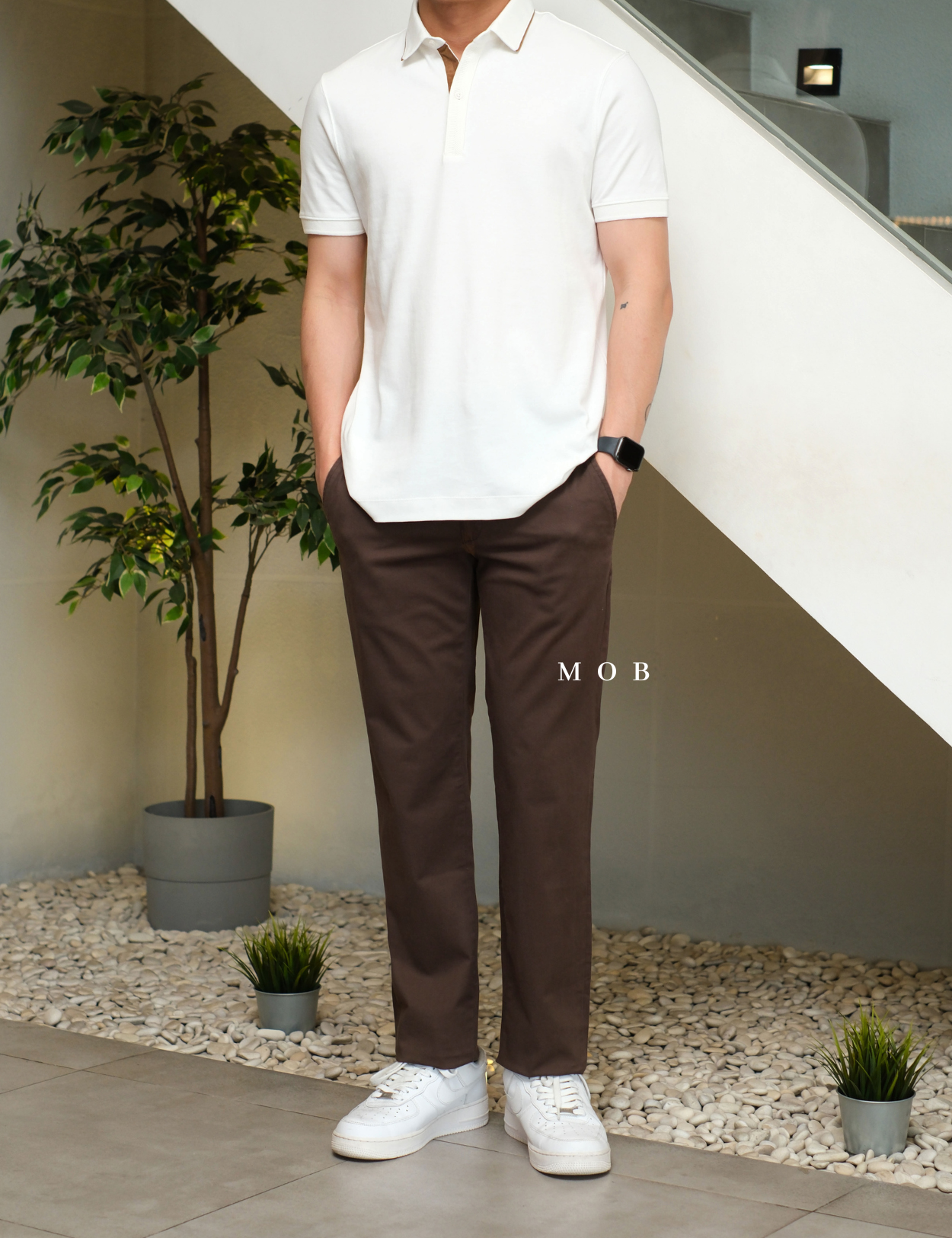 GTPT07002 Slim Stretch Chino Pants Dark Brown 