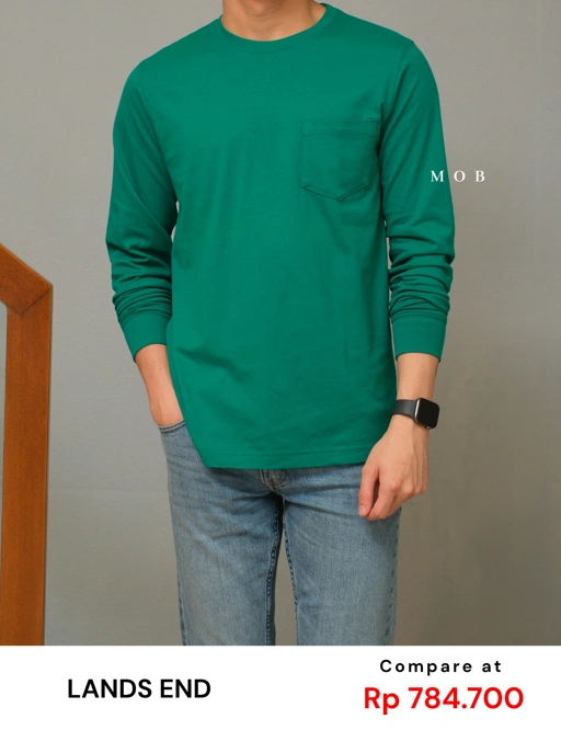 LELST01010 Pocket Super LS Tee Green 
