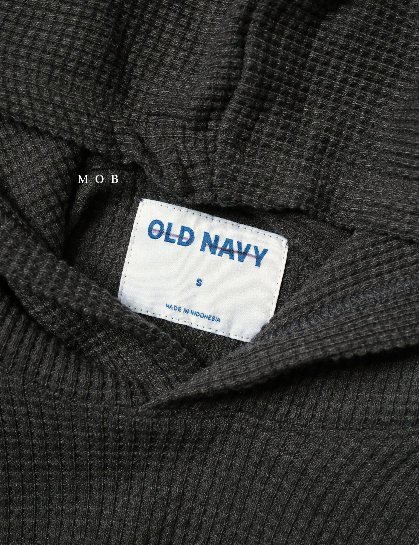 ONHOD08002 Waffle Pullover Hoodie Black Grey