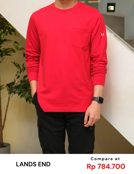 LELST01011 Pocket Super LS Tee Red 