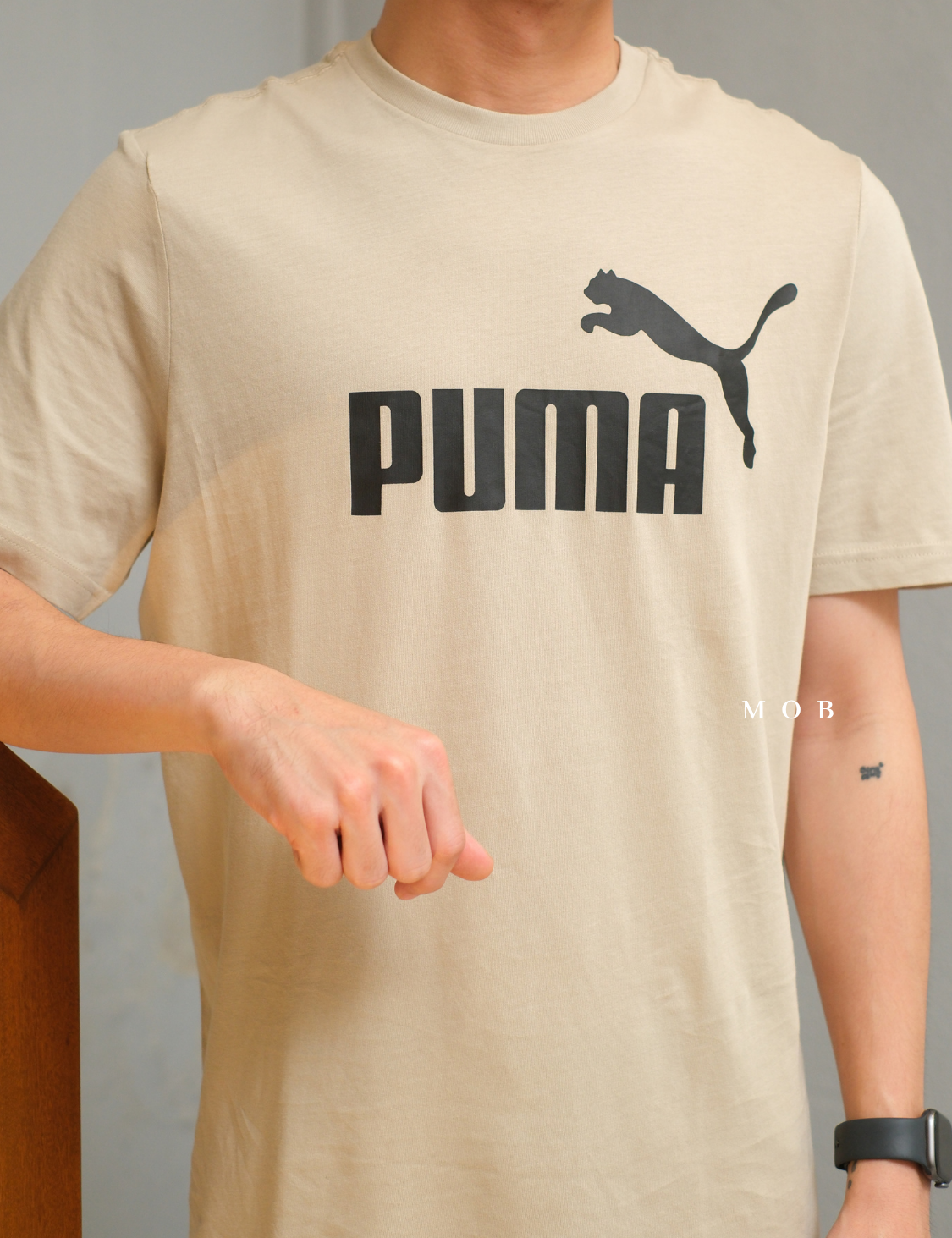 PMSST07007A Essentials Heather SS Tee Light Brown