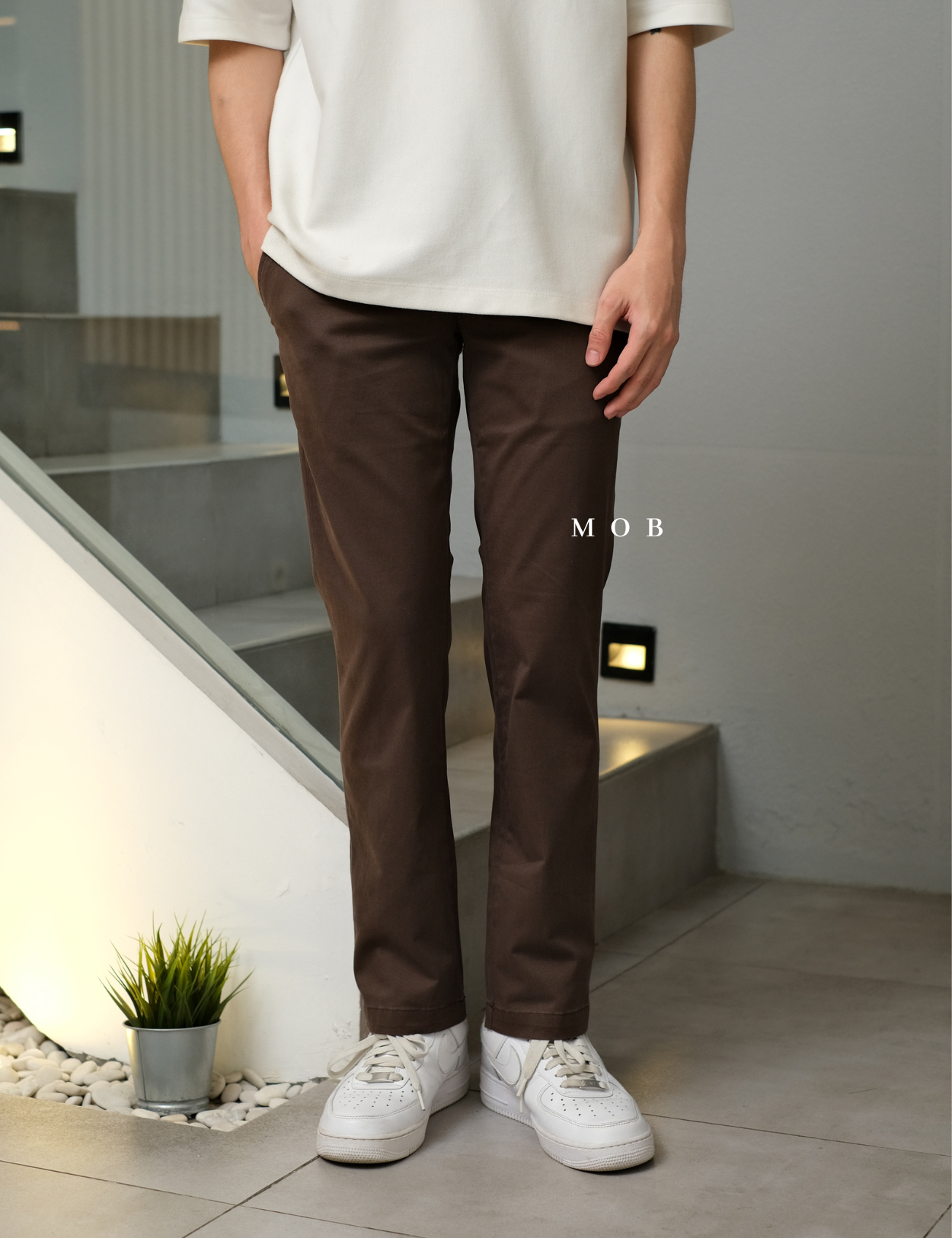 GTPT07002 Slim Stretch Chino Pants Dark Brown 