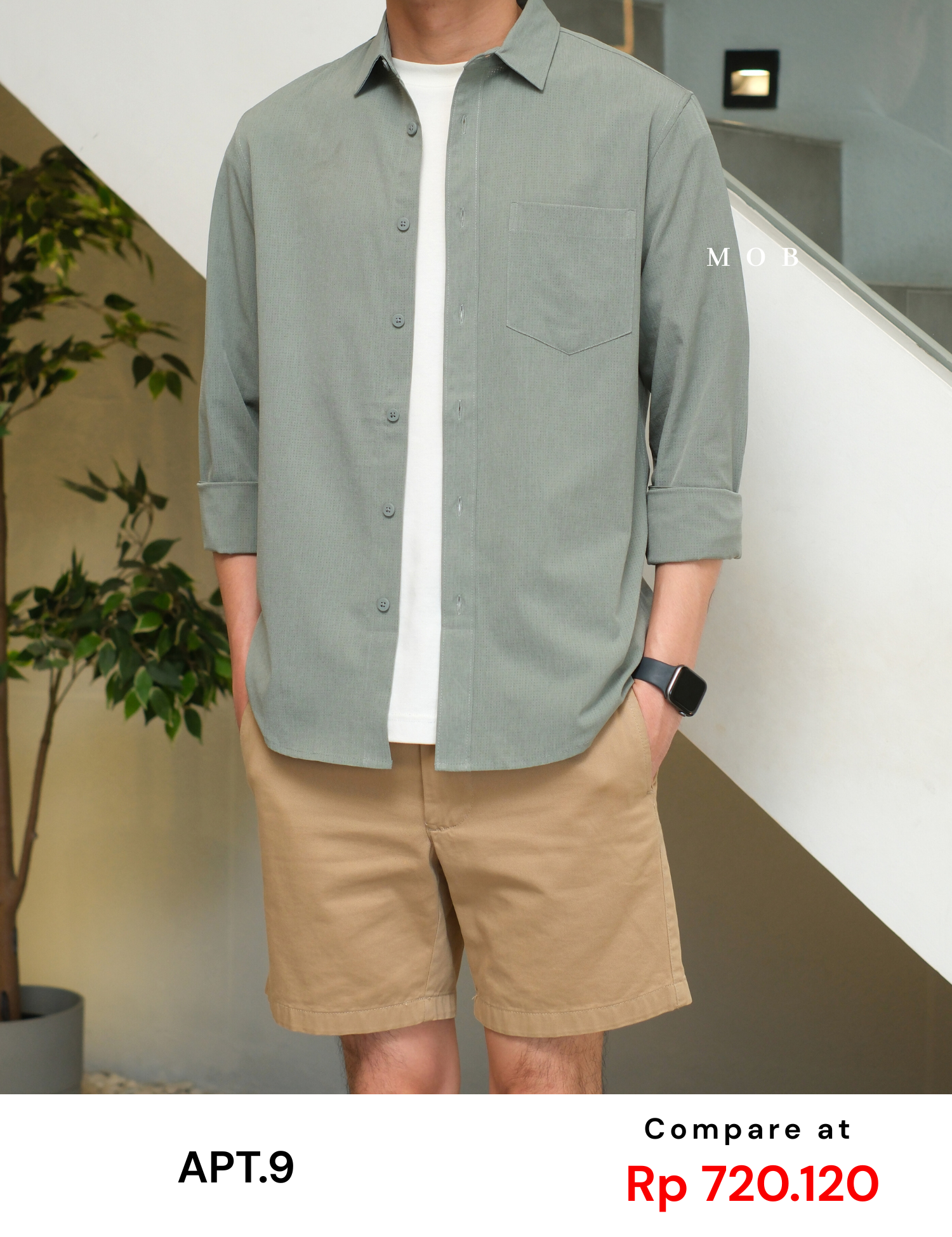 APTLSS01001D Slim Performance LS Shirt Sage