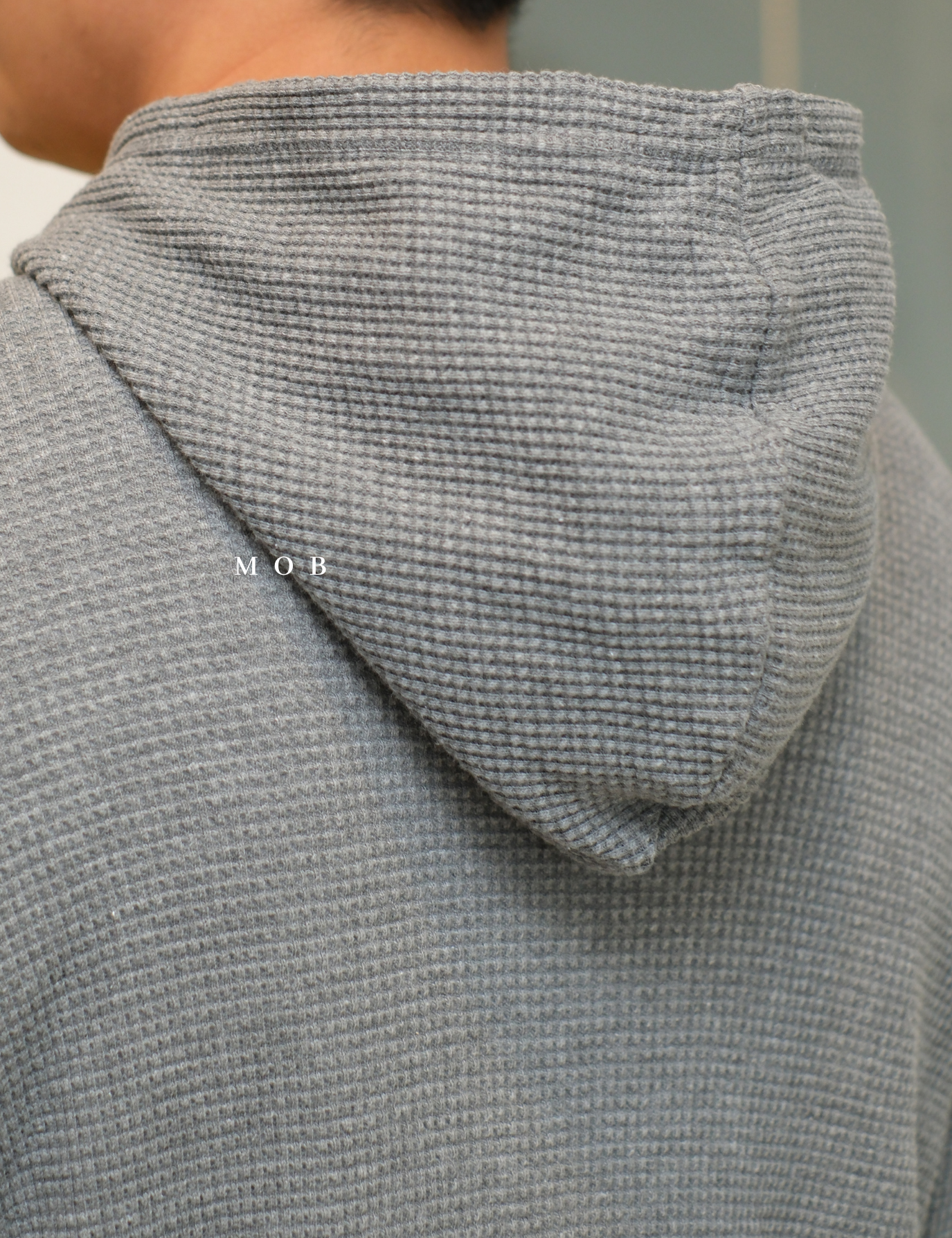 ONHOD08003 Waffle Pullover Hoodie Grey