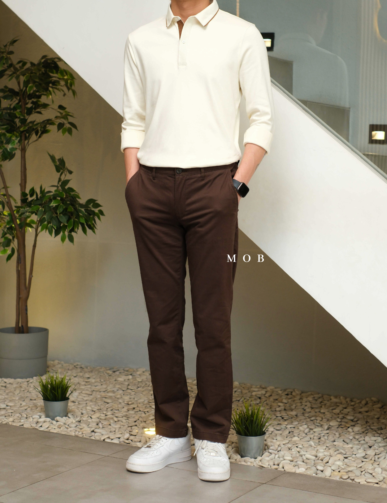 GTPT07002 Slim Stretch Chino Pants Dark Brown 