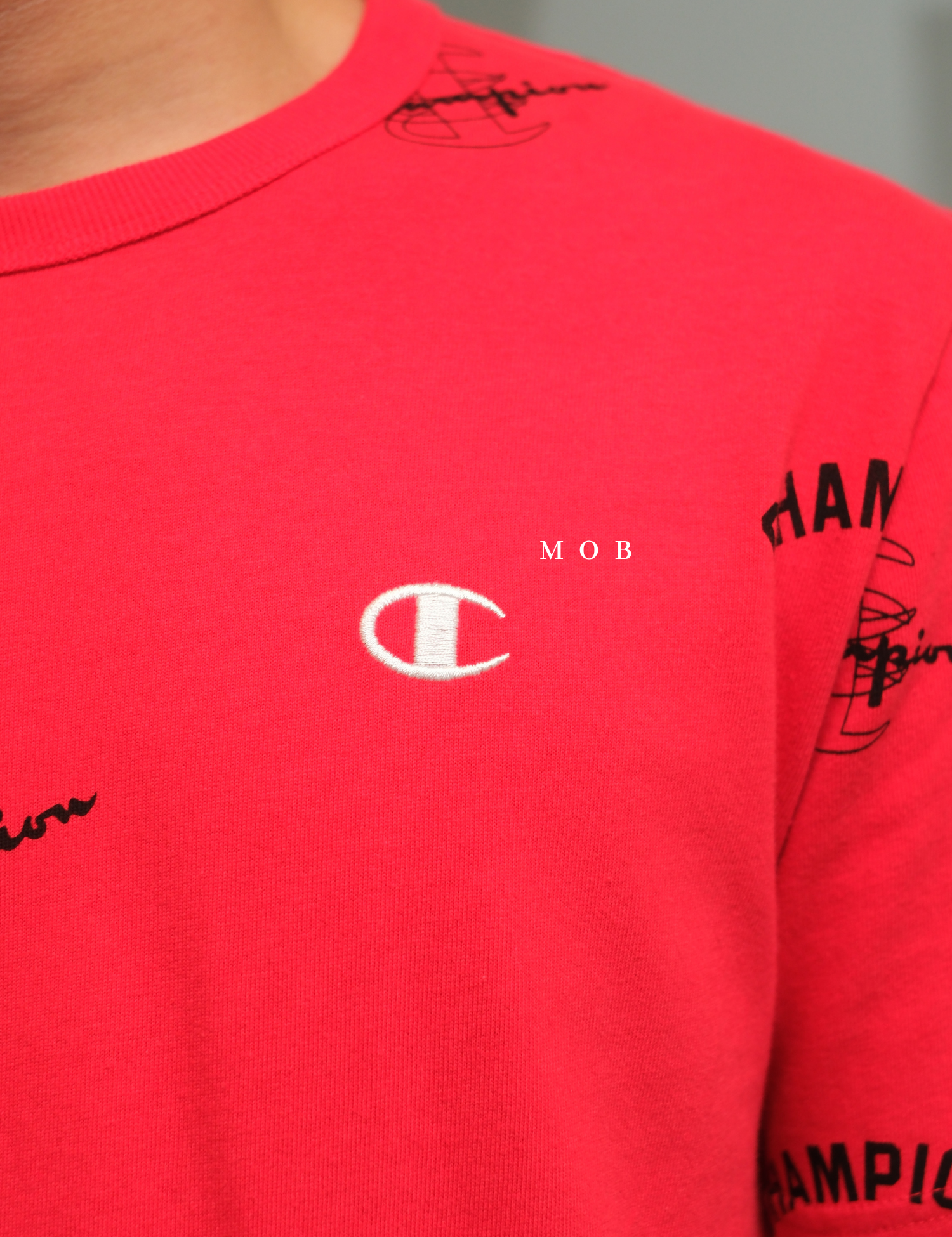 CHMPSST2022 All Over Logo SS Tee Red