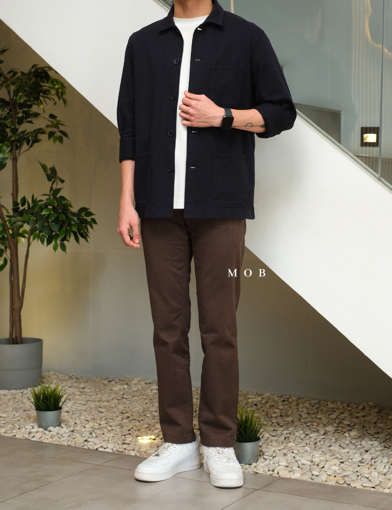 GTPT07002 Slim Stretch Chino Pants Dark Brown 