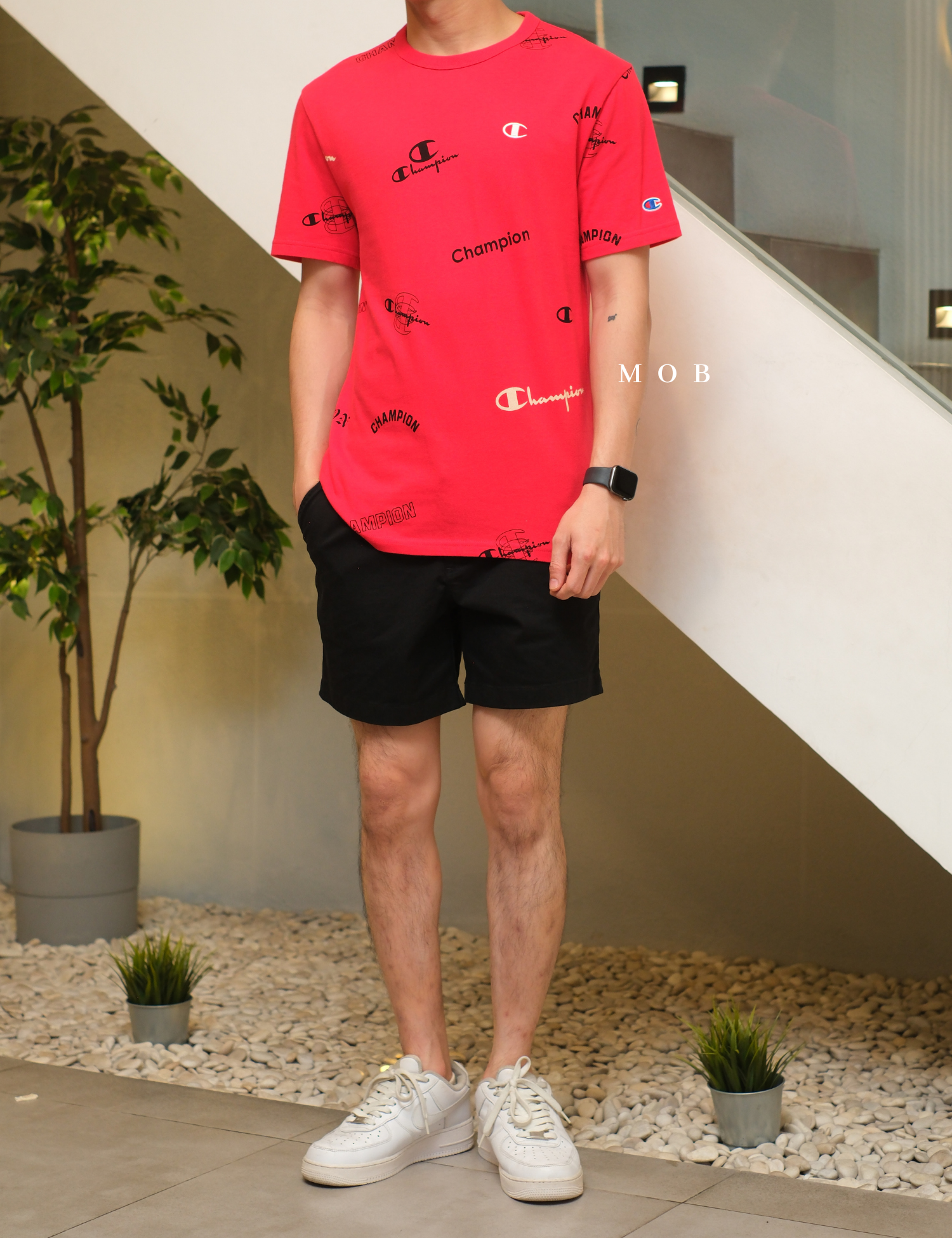 CHMPSST2022 All Over Logo SS Tee Red