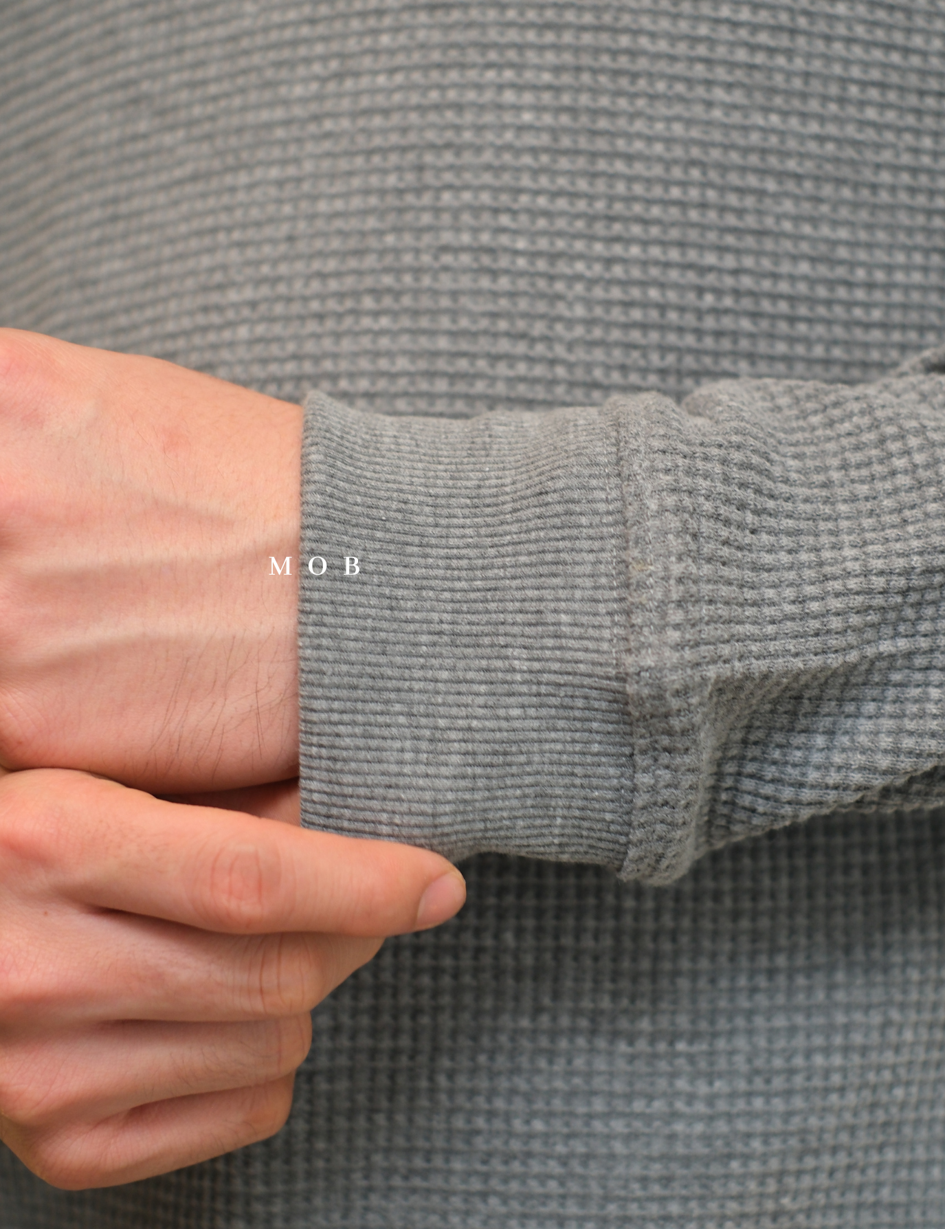ONHOD08003 Waffle Pullover Hoodie Grey
