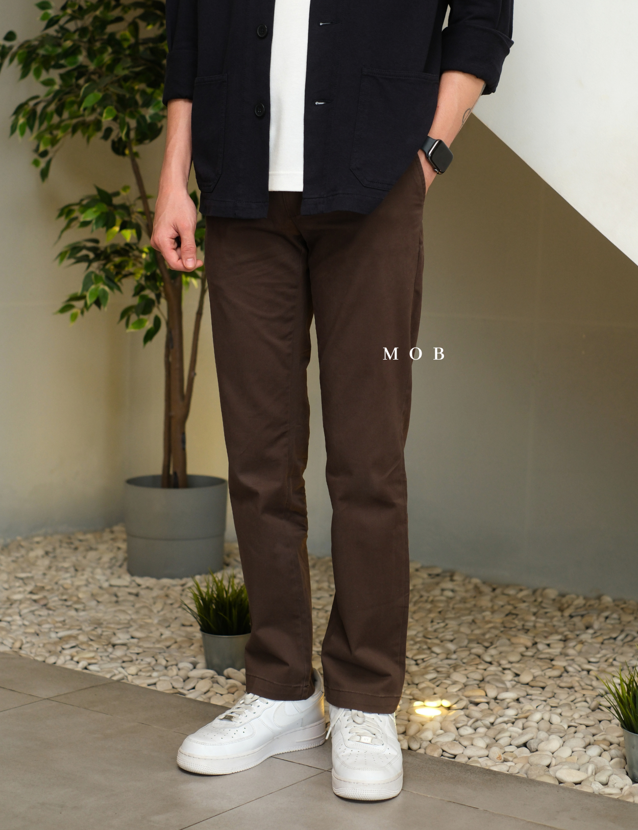 GTPT07002 Slim Stretch Chino Pants Dark Brown 