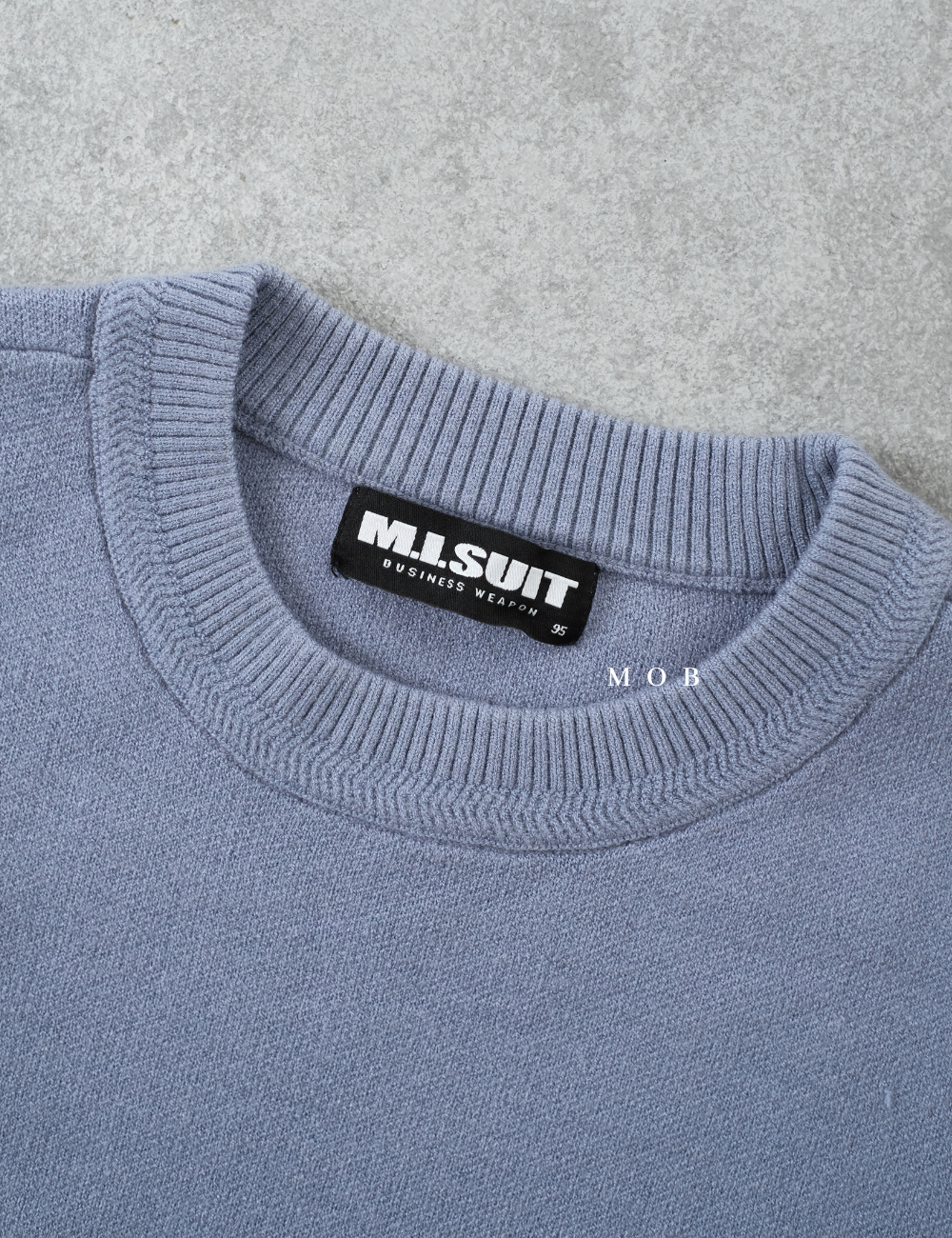 MSTSW01003 Basic Round Knit Sweatshirt Blue