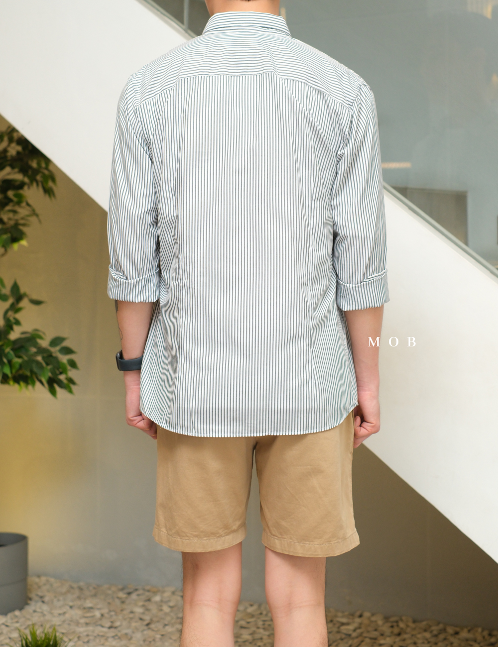 LFTLSS01002A Slim LS Shirt Grey Striped