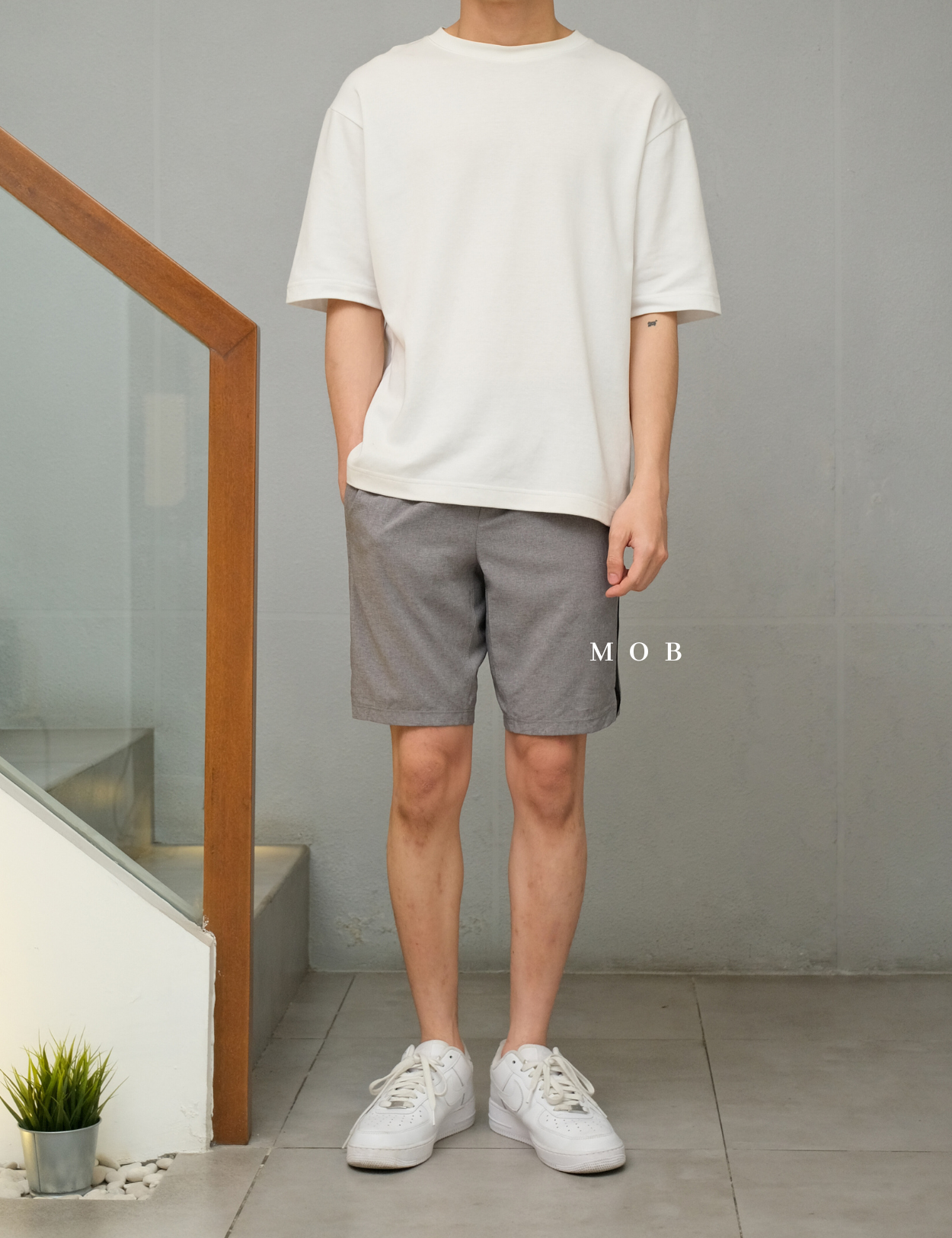 AIMSR02002 2 in 1 Shorts 9" Grey 