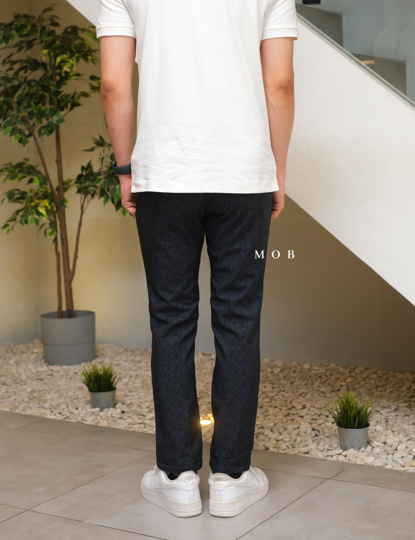 DKNYPT01002 Performance Banding Pants NAVY PATTERN