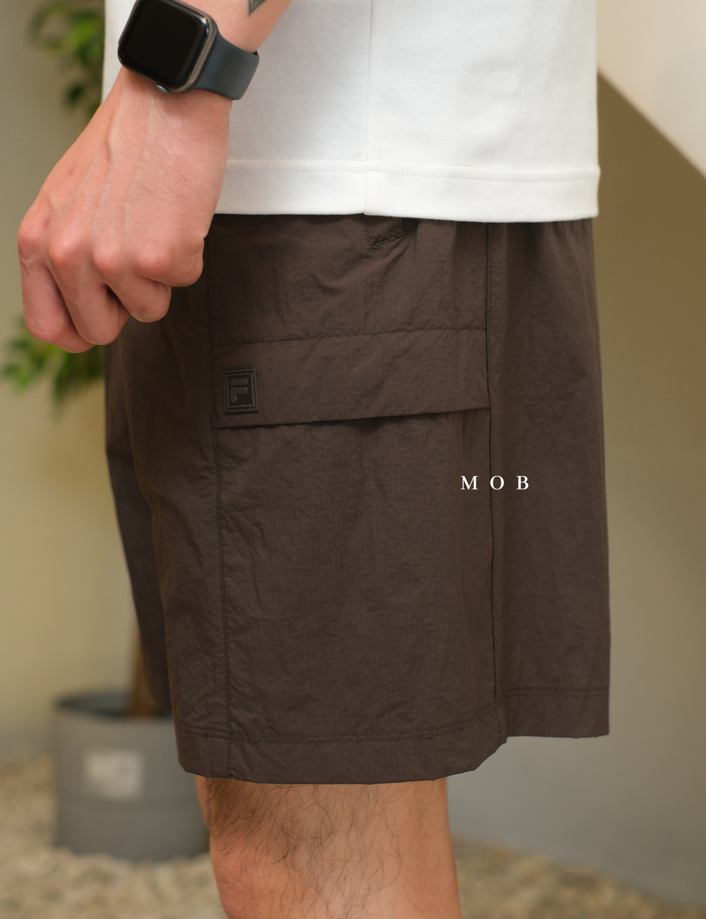 FLSR01001A Ripstop Cargo Crotch Shorts Dark Brown