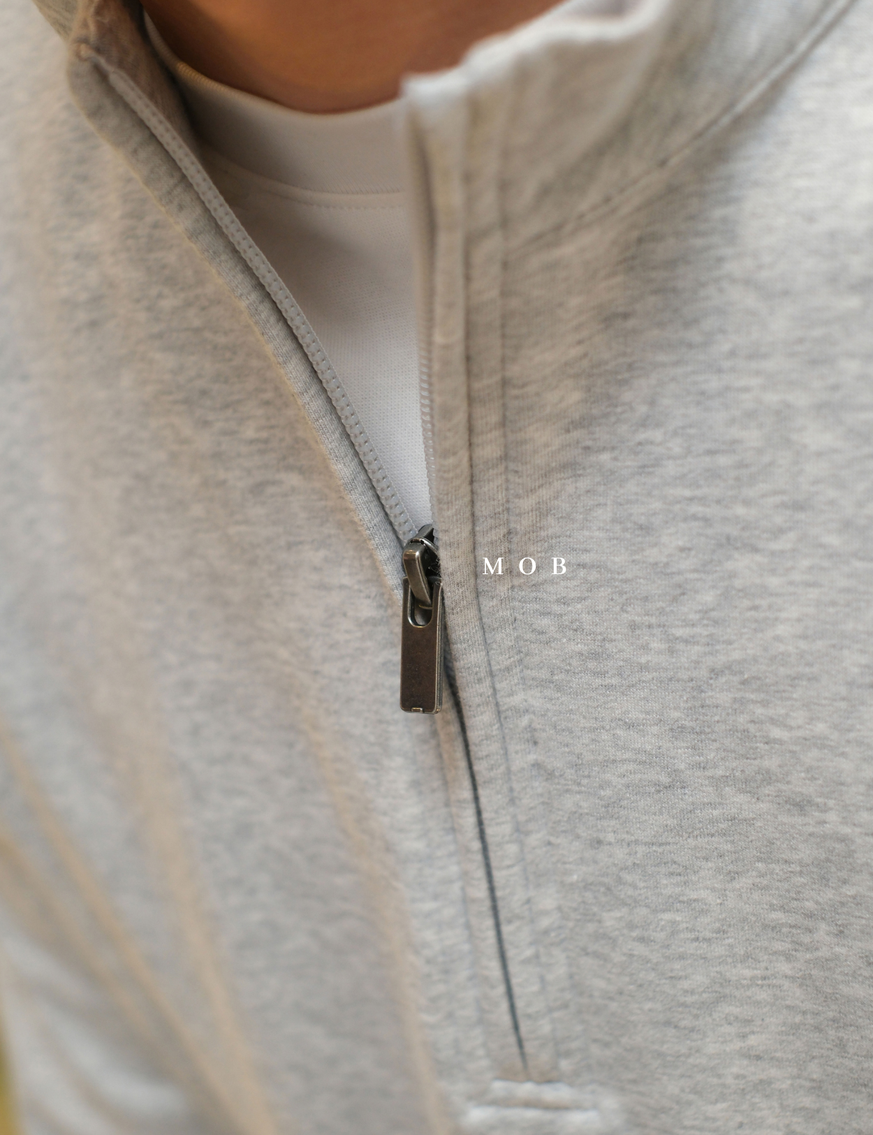 GFW01SWO001-003 1/4 Zip French Terry Sweatshirt Grey