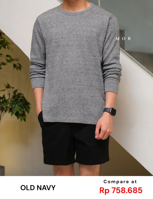 Image of ONLST1003 Soft Waffle LS Tee Grey Misty 