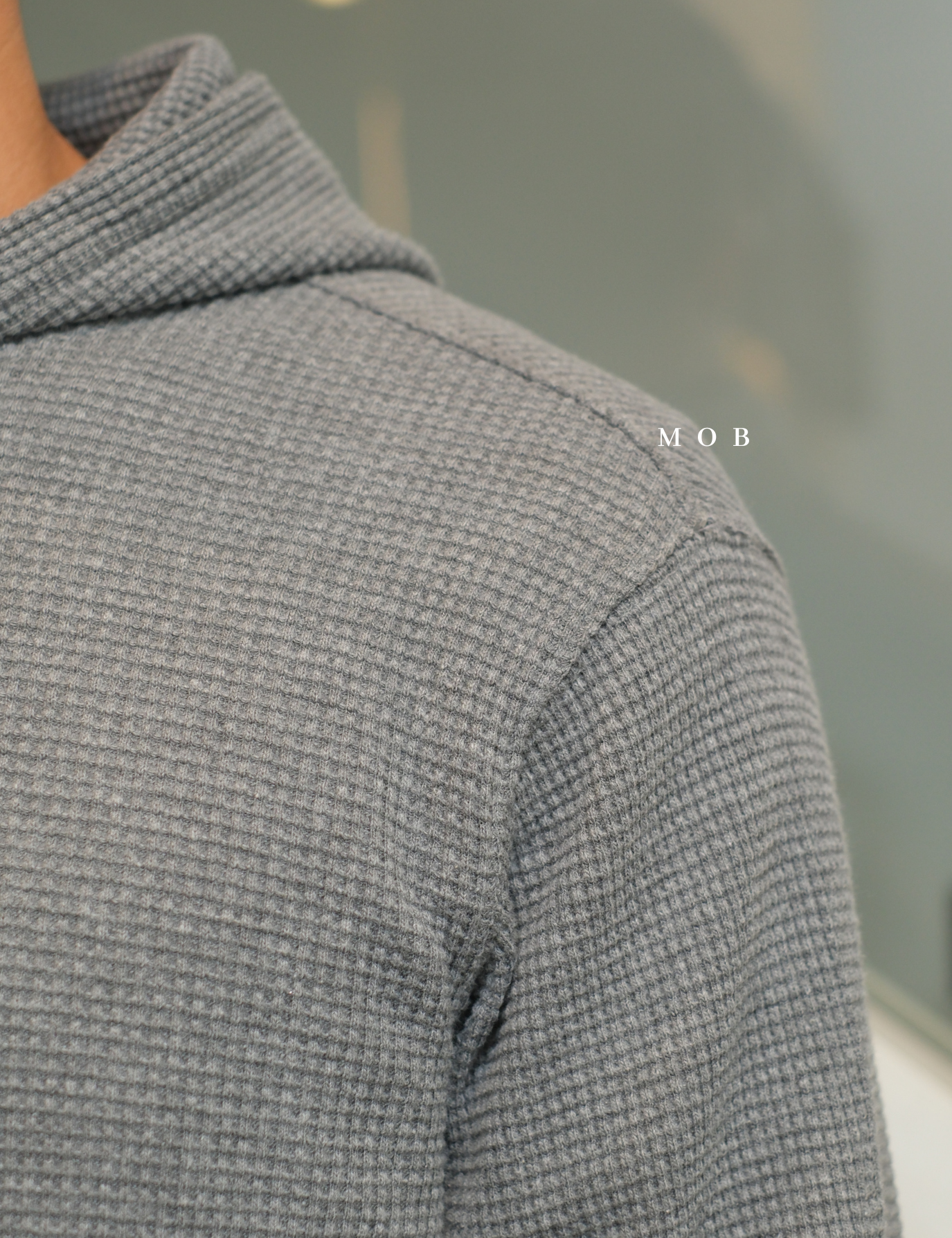 ONHOD08003 Waffle Pullover Hoodie Grey