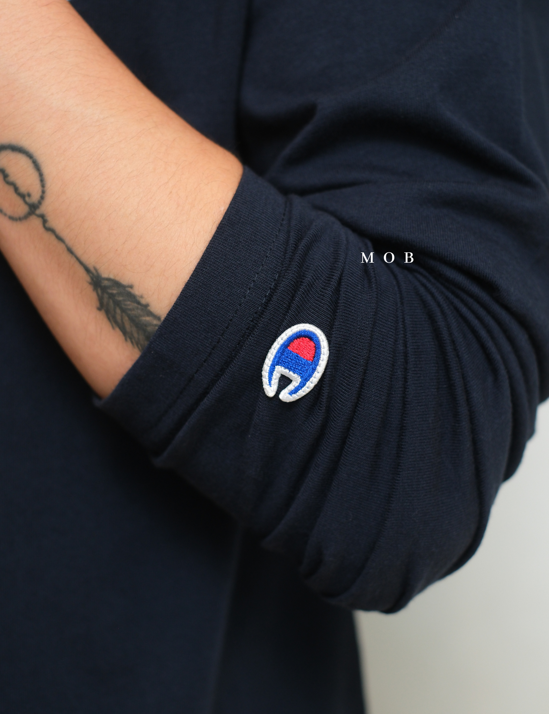 CHMPLST09002A C Small Logo LS Tee Navy