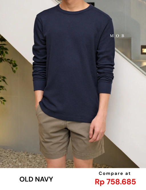 Image of ONLST1006 Soft Waffle LS Tee Navy