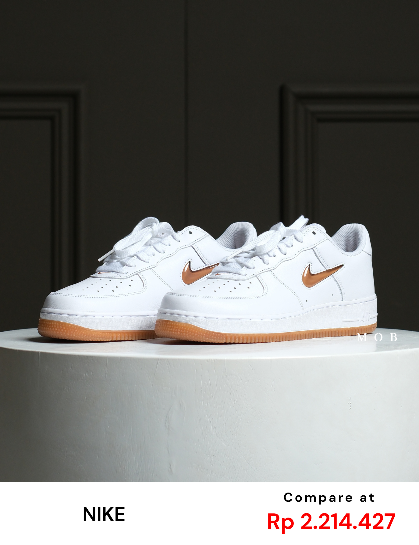 NKSSH02003 Air Force 1 Low Retro Shoes White Gum Med Brown