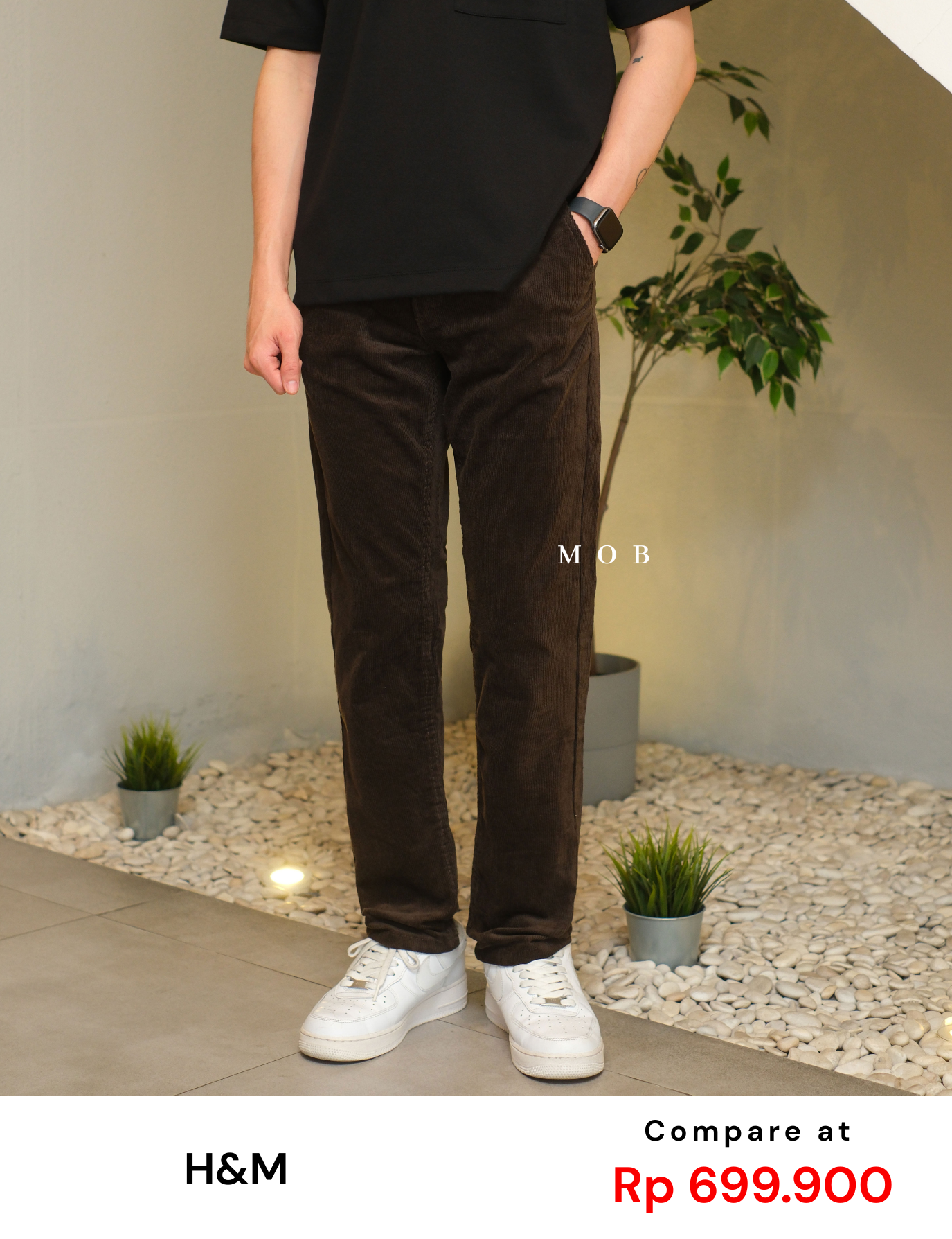 HMPT12001B Slim Corduroy Pants Dark Brown