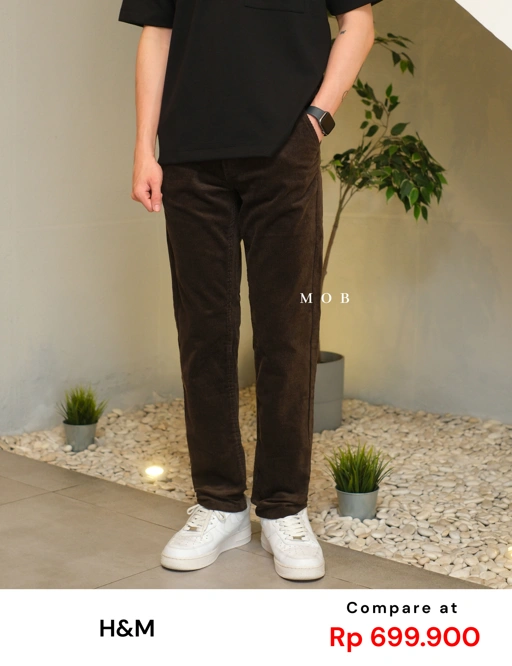 HMPT12001B Slim Corduroy Pants Dark Brown