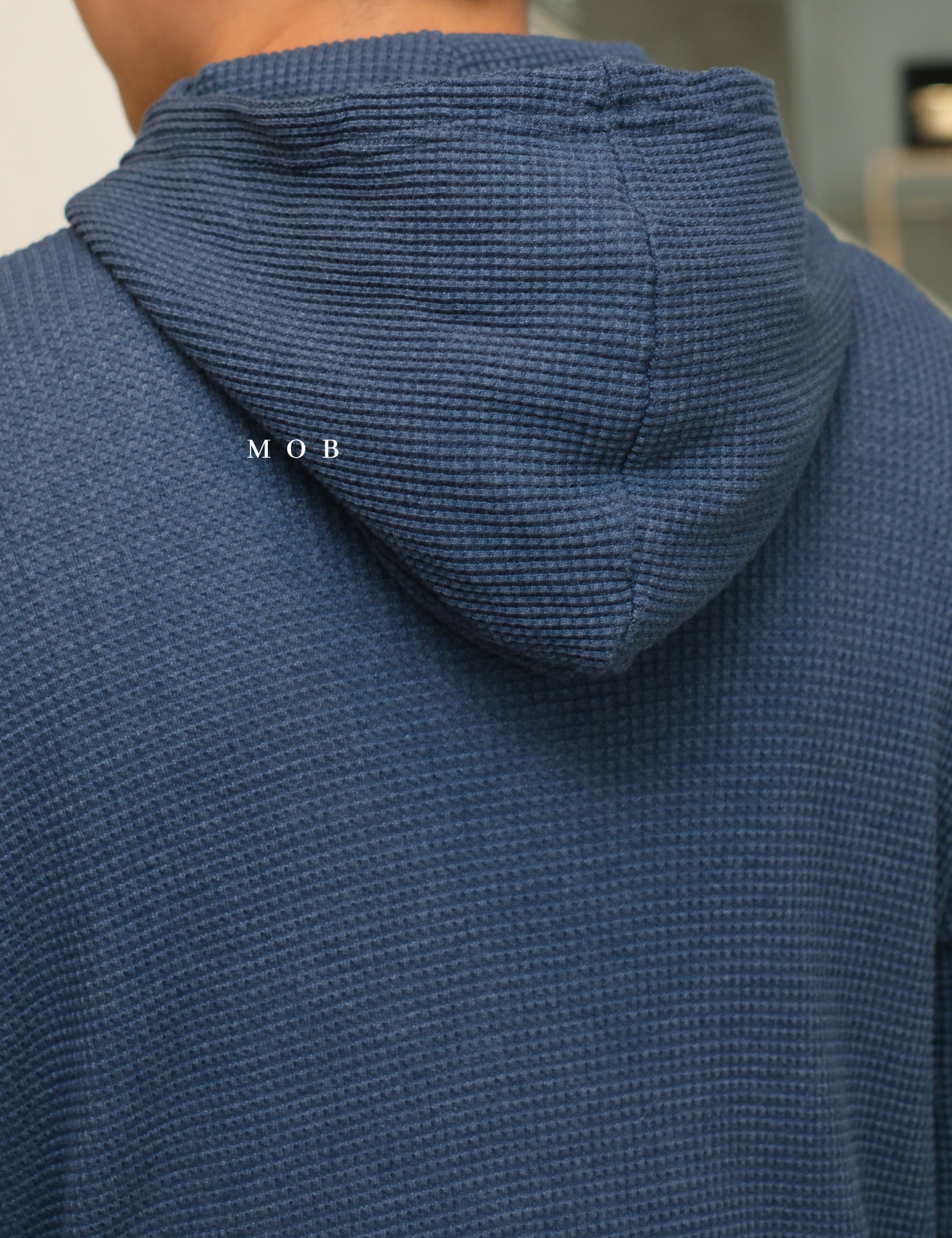 ONHOD08004 Waffle Pullover Hoodie Navy