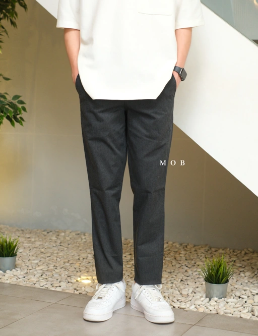 Image of EXPT1804B Slim Stretch Pants Dark Grey Misty