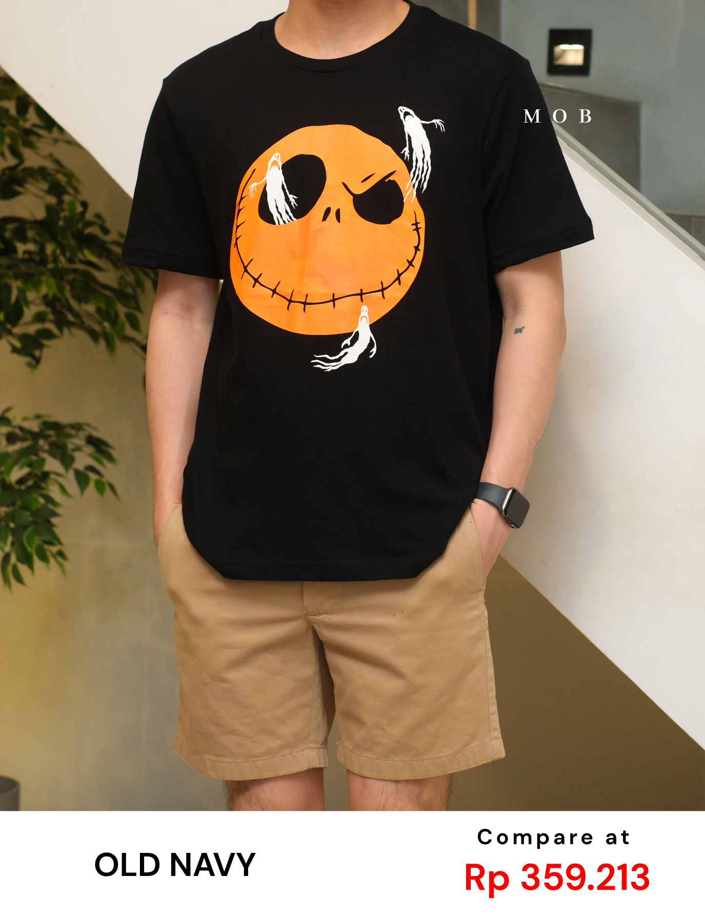 ONV01SST001-004 Old Navy x Disney Jack Skellington SS Tee Black