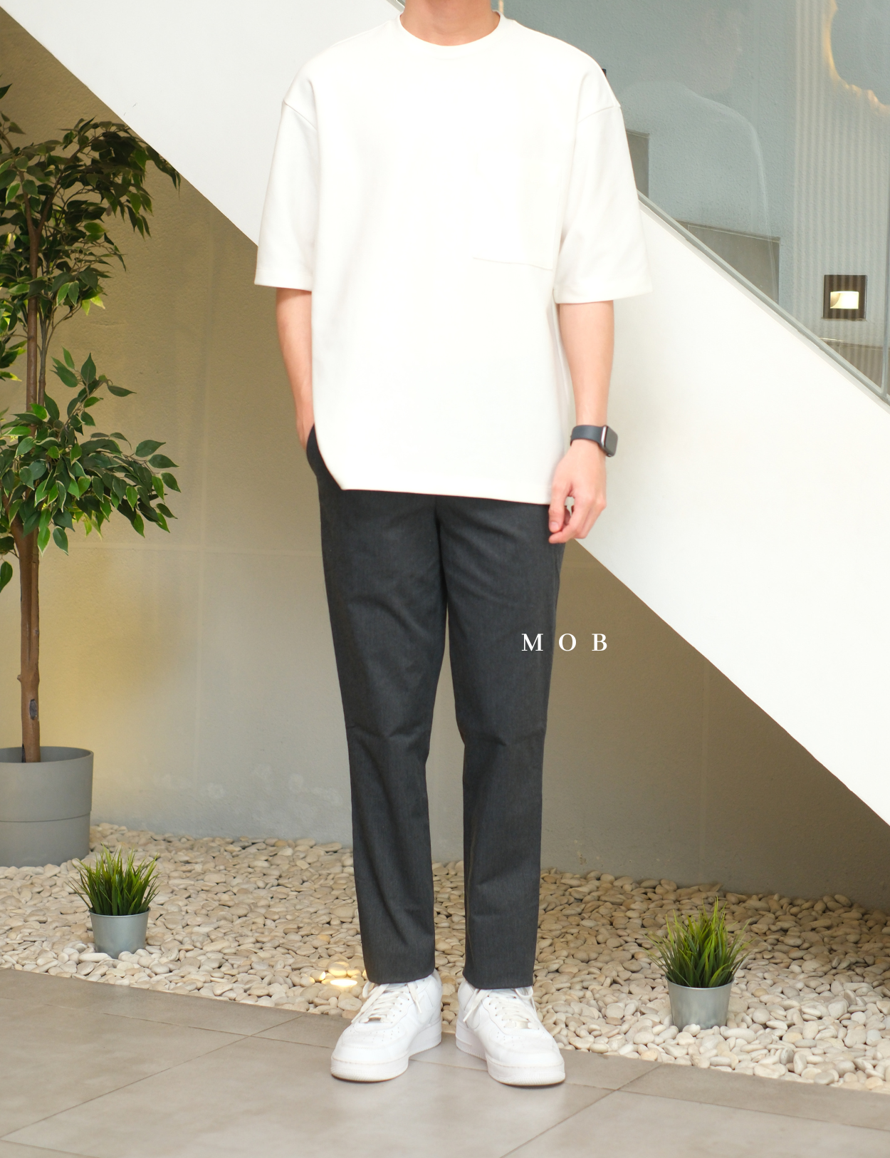 EXPT1804B Slim Stretch Pants Dark Grey Misty